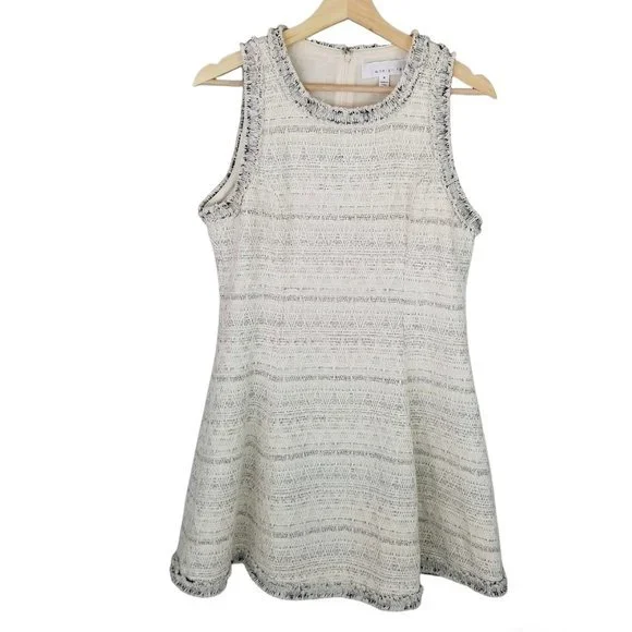 Adelyn Rae Fit and Flare Mini Cotton Sleeveless Ivory Dress SZ M - Picture 5 of 13